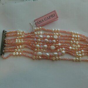 Ana Capri Freshwater Pearl Natural Stone Bracelet (351)